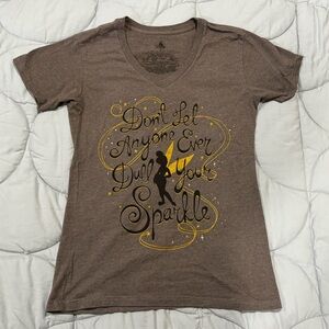 Disney Store Tinker Bell “Don’t Let Anyone Ever Dull Your Sparkle” V-Neck Tee, M